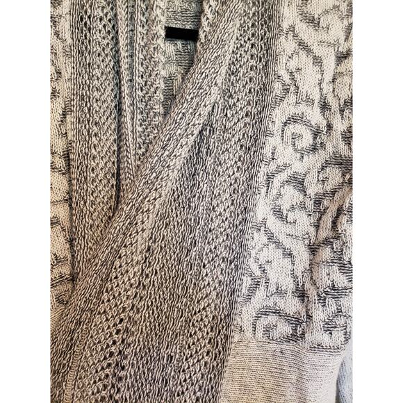 Simply Natural Peru 100% Alpaca Cardigan Sz Medium Open Front Gray Chunky Knit - Picture 8 of 13